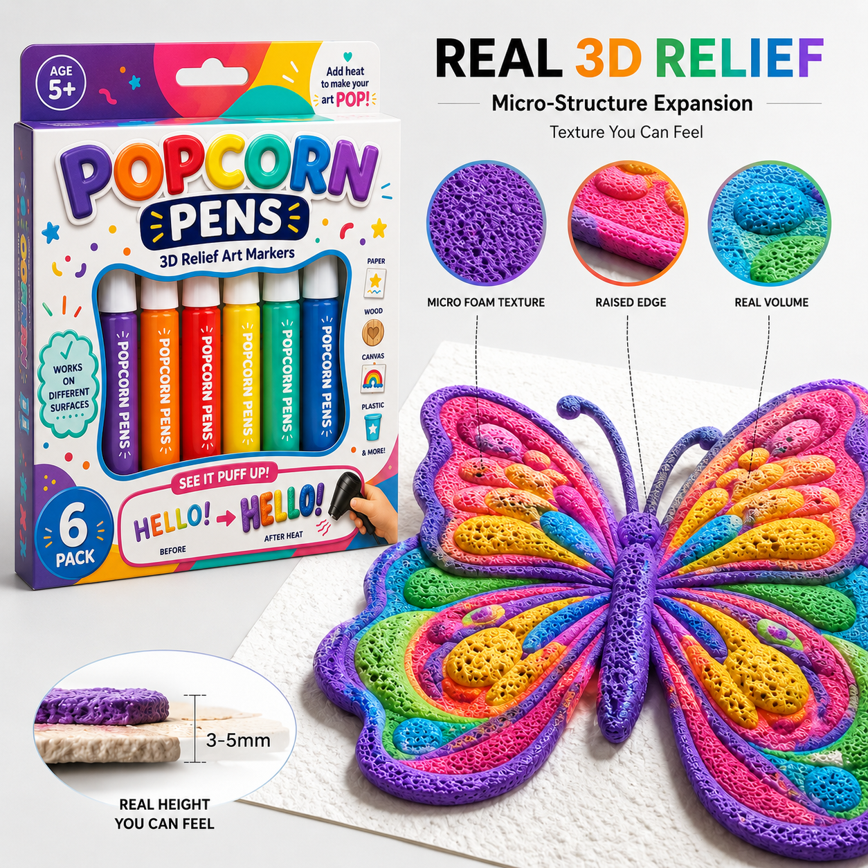 Save 50% by ordering today丨𝐁i𝐥𝐥𝐡𝐨𝐥® 💡3D Relief Art Pen – Turn Flat Drawings Into Touchable 3D Art🪄
