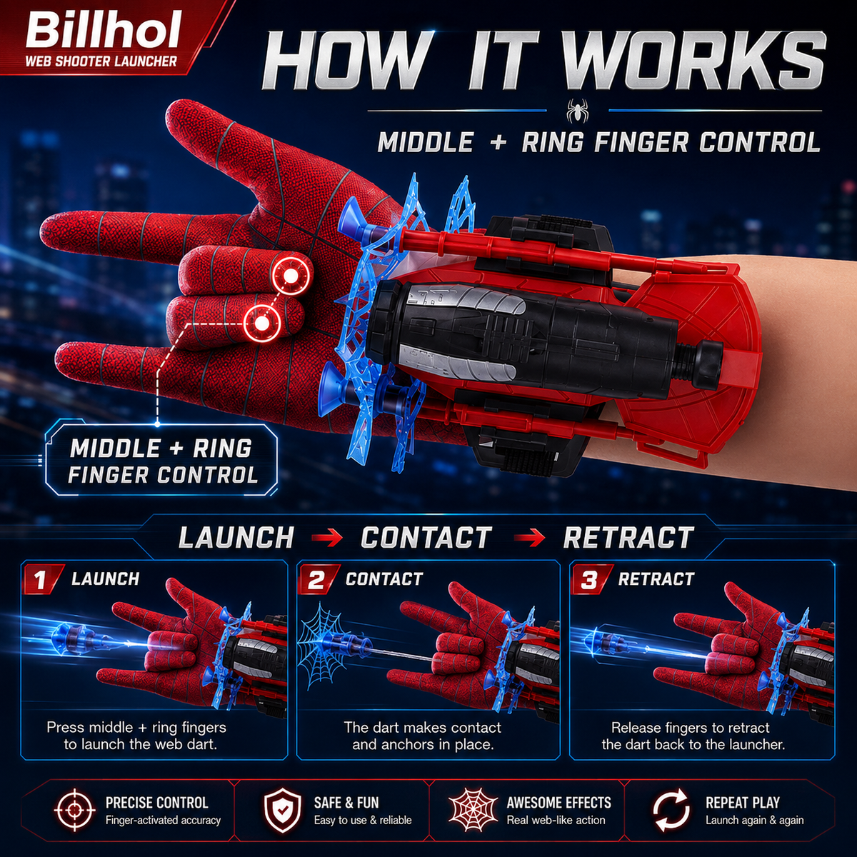Billhol®👻Web Shooter Launcher – Premium Hero Action Collection
